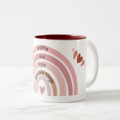 "Adem en geniet van de kleine dingen" Tweekleurige Koffiemok (Voorkant rechts)