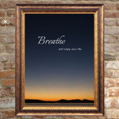 Adem en geniet van je leven sereen en motivatie poster