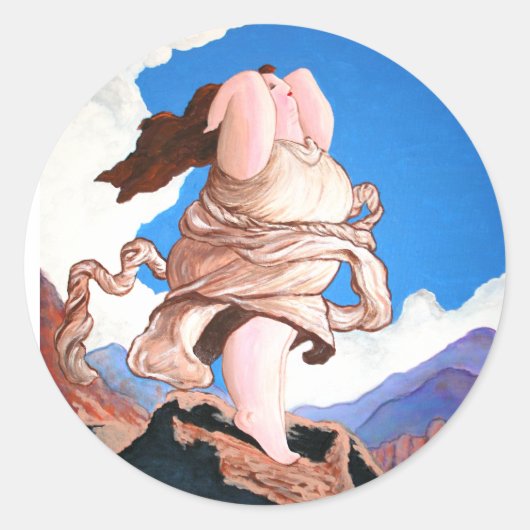 Adem...en ontgrendel de godin binnen! Klassieke R Ronde Sticker (Voorkant)