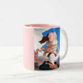 "Adem...en ontgrendel de godin binnen..." Twee-T Tweekleurige Koffiemok (Voorkant rechts)