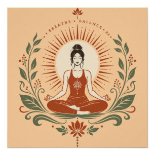 Adem Evenwicht Wees Mindfulness Poster