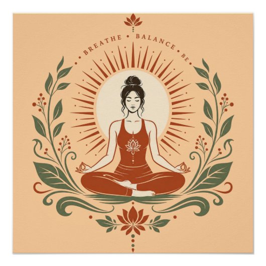 Adem Evenwicht Wees Mindfulness Poster (Voorkant)