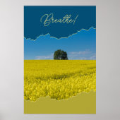 Adem! Gebied van Gele Canola Onder een Blauwe Heme Poster (Voorkant)