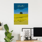 Adem! Gebied van Gele Canola Onder een Blauwe Heme Poster (Thuiskantoor)