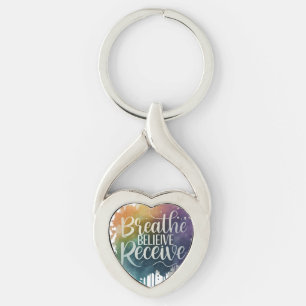Adem, geloof, ontvang - Twisted Heart Keychain