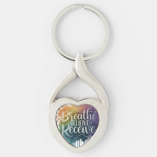 Adem, geloof, ontvang - Twisted Heart Keychain (Voorkant)