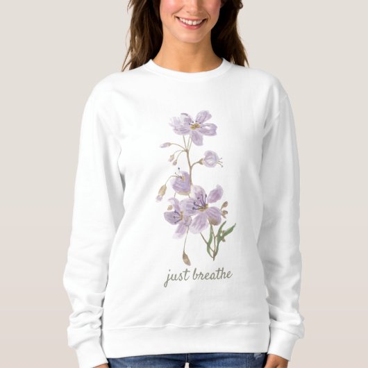 Adem gewoon een bloemensweatshirt trui (Voorkant)