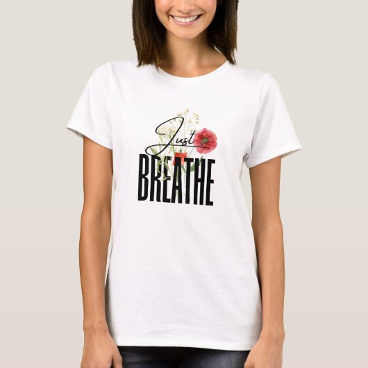 Adem gewoon inspiratie Floral Yoga T-shirt (Voorkant)