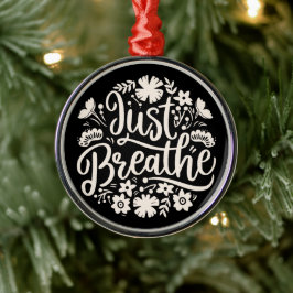 Adem gewoon mentale gezondheid mindfulness zwart metalen ornament