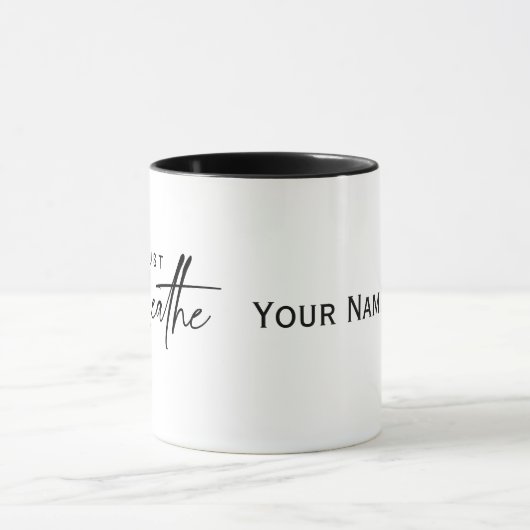 Adem gewoon, moderne eenvoudige typografie mok (Midden)