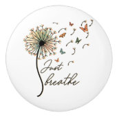 Adem gewoon paardenbloem met vlinders keramische knop (Voorkant)