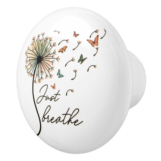 Adem gewoon paardenbloem met vlinders keramische knop (Rechts)