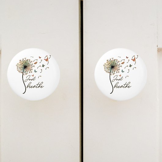 Adem gewoon paardenbloem met vlinders keramische knop