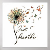 Adem gewoon paardenbloem met vlinders poster (Voorkant)