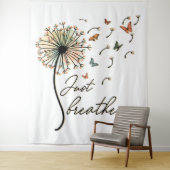 Adem gewoon paardenbloem met vlinders wandkleed (In situ)