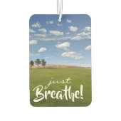 Adem gewoon! Zonnige dag groene weiden Luchtverfrisser (Achterkant)