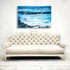Adem Hawaï Turquoise Ocean Waves Foto 32x48 Canvas Afdruk