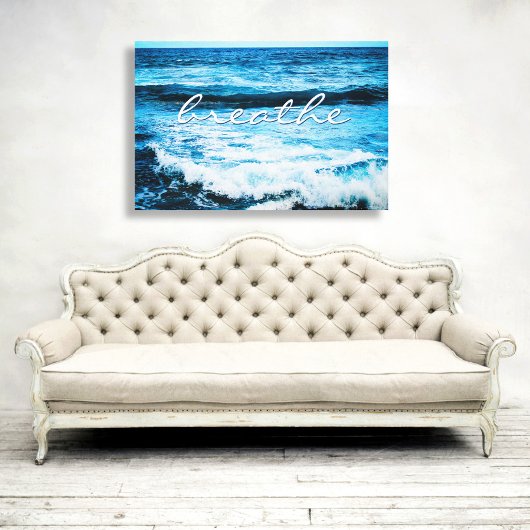 Adem Hawaï Turquoise Ocean Waves Foto 32x48 Canvas Afdruk