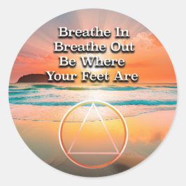 Adem In Adem Uit Herstel Slogan Zonsopgang Ronde Sticker