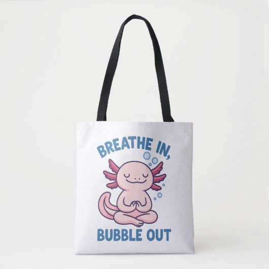 Adem in Bubble Out Axolotl Yoga Tote Bag (Voorkant)