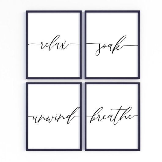 Adem in Ontspan Week in Badkamer Muurkunst Sets