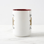 Adem in vrede uit Mandala zon Tweekleurige Koffiemok (Center)