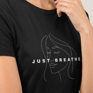 Adem Inhalen Dames T-Shirt   Elegante Lijnkunst
