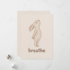 Adem Konijn Minimalistische Aanmoedigingskaart Feestdagenkaart