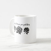 Adem Mama Bloemen Motivatie Quote silhouet Koffiemok (Voorkant links)