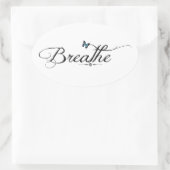 Adem met een blauwe vlinder ovale sticker (Tas)