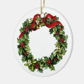  adem met Red Bow Holly Gift Collectie Keramisch Ornament (Links)