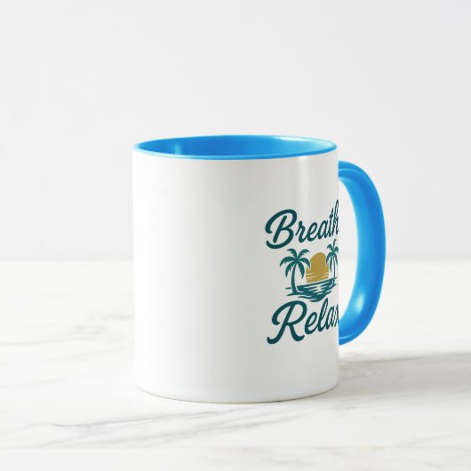 Adem Ontspan Palm Sunset Mok (Voorkant rechts)