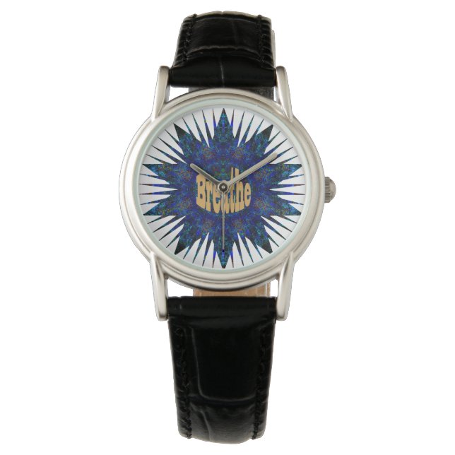 Adem, op Blue Boho Star. Horloge (Voorkant)