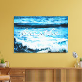 Adem Quote Hawaï Turquoise Ocean Waves Foto Canvas Afdruk (Insitu (Woonkamer))
