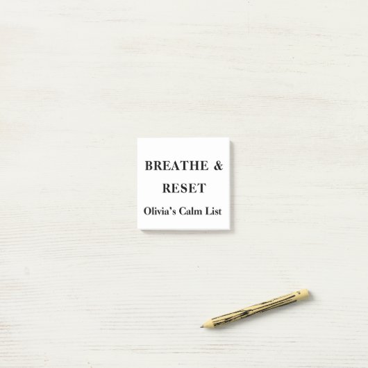 Adem Reset Calm Reminder Custom Post It Notes (Op bureau)