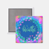 Adem Trendy Blauw Inspirerend Bloemen Magneet (Voorkant / Achterkant)