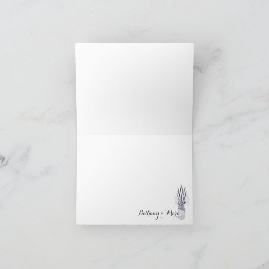 Adem van Baby en Lavendel Jar Dank je Bedankkaart (Binnen)