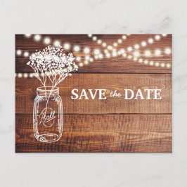 Adem Van Baby In Rustieke Mason Pot Save the Date Aankondigingskaart