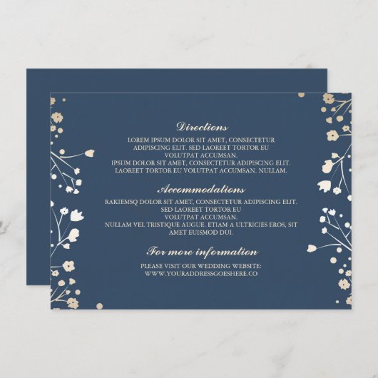 Adem Van Baby Navy Trouwdetails - Informatie Informatiekaartje (Voorkant / Achterkant)