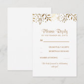 Adem Van Baby Roestig Goud Witte Trouw RSVP Kaarte (Voorkant / Achterkant)