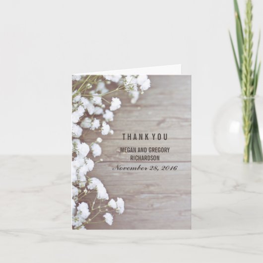 Adem Van Baby's Bruiloft Dank Je Bedankkaart (Voorkant)