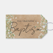  Adem van de baby Waterverf Mooie Bloem Boho Doopf Cadeaulabel (Voorkant (Horizontaal))