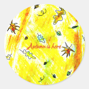 Adem van de herfst (Herfst boomhutcollectie) Ronde Sticker