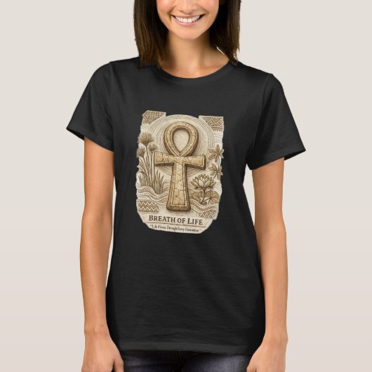 Adem van het Leven | Ankh | Oud Afrika T-shirt (Voorkant)