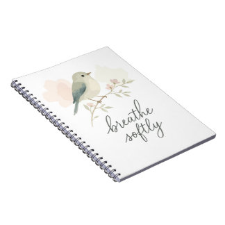 Adem zachte minimale aquarel vogel notitieboek