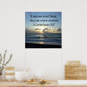 ADEMBENEMEND 2 KORINTIËRS 5:17 OCEAN SUNRISE POSTER (Keuken)