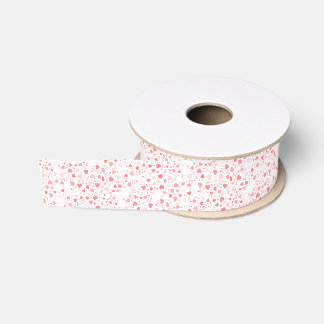 Adembenemend mini hartpatroon pastelroze/wit grosgrain lint