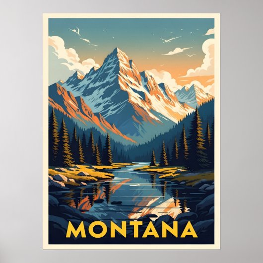 Adembenemend Montana Landschap Poster (Voorkant)