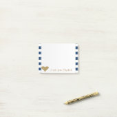 Adembenemend mooi glinsterend hart,marineblauwe st post-it® notes (Op bureau)