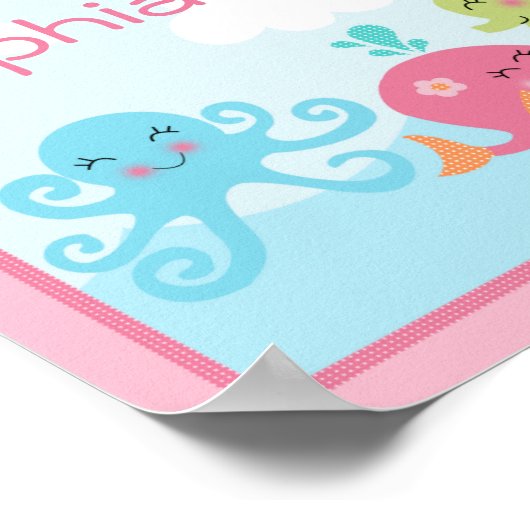 Adembenemend onder de zee roze/meisje poster/ prin poster (Hoek)